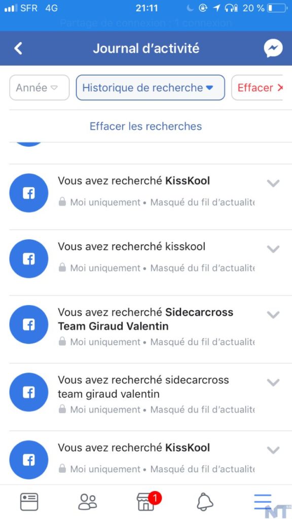 Comment effacer votre historique de recherche Facebook ? 59 IMG 6754 resultat