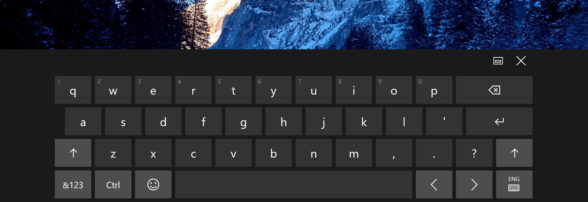 Windows 10 OnScreen Touch Keyboard