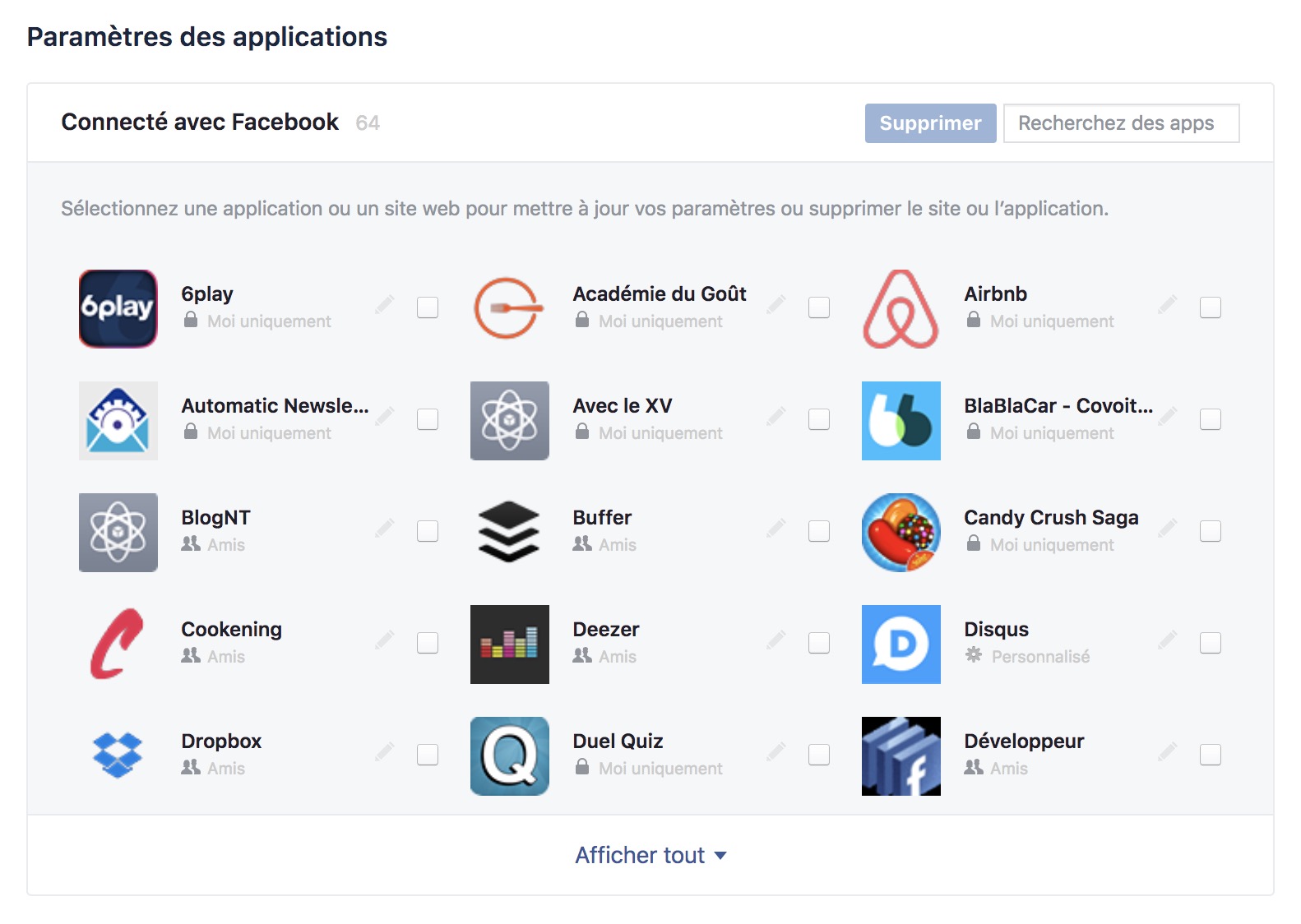 facebook facilite le controle des applications qui obtiennent vos donnees