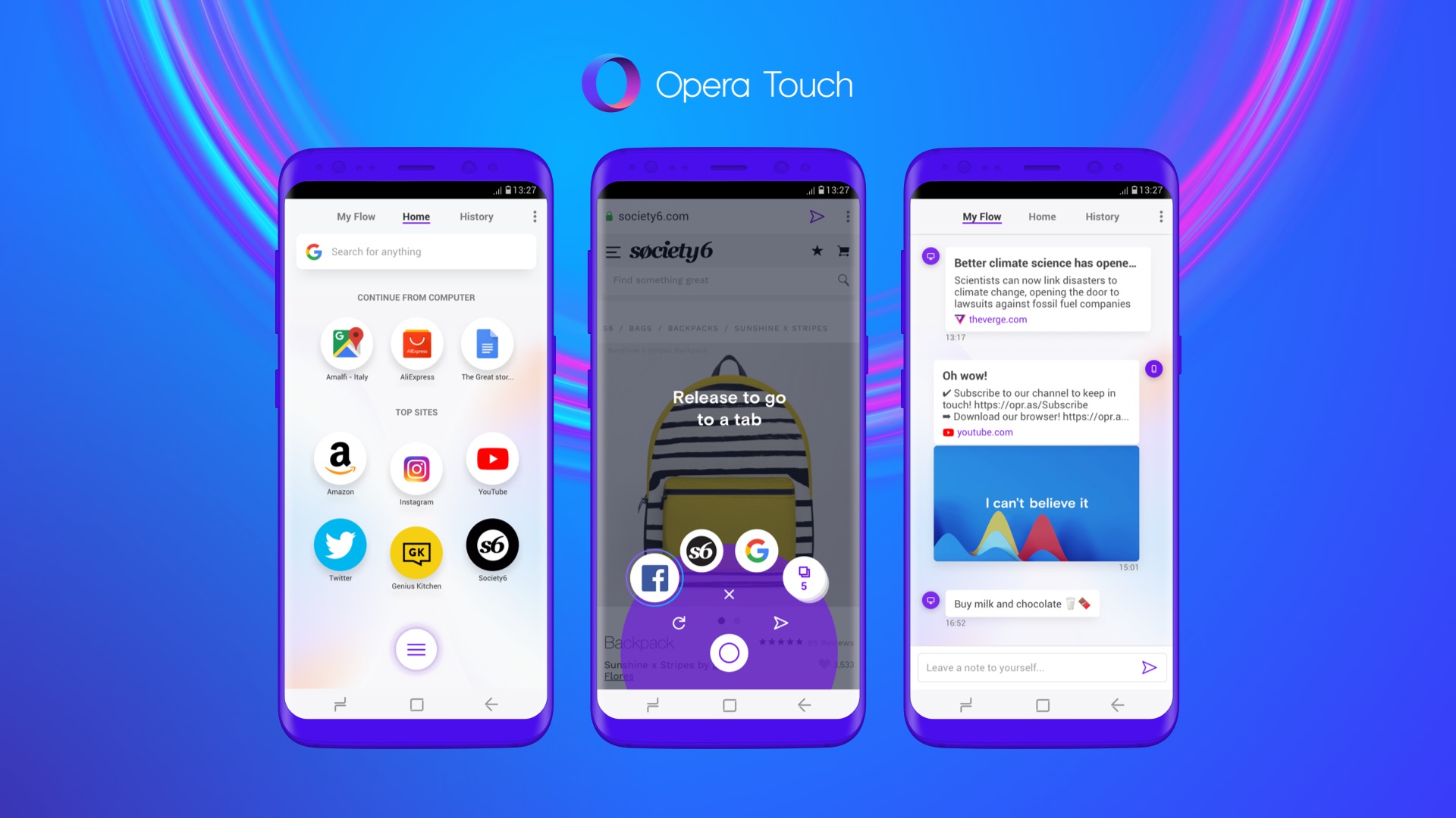 Opera vient de lancer Opera Touch sur Android