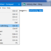 notepad search with bing