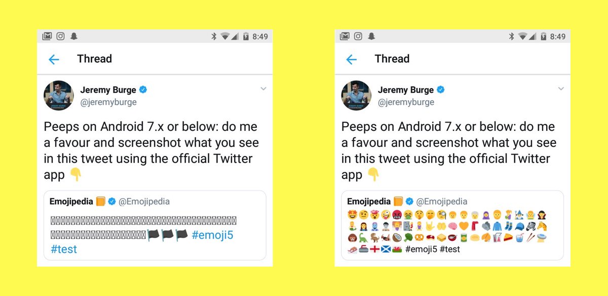 twitter android before after emojipedia
