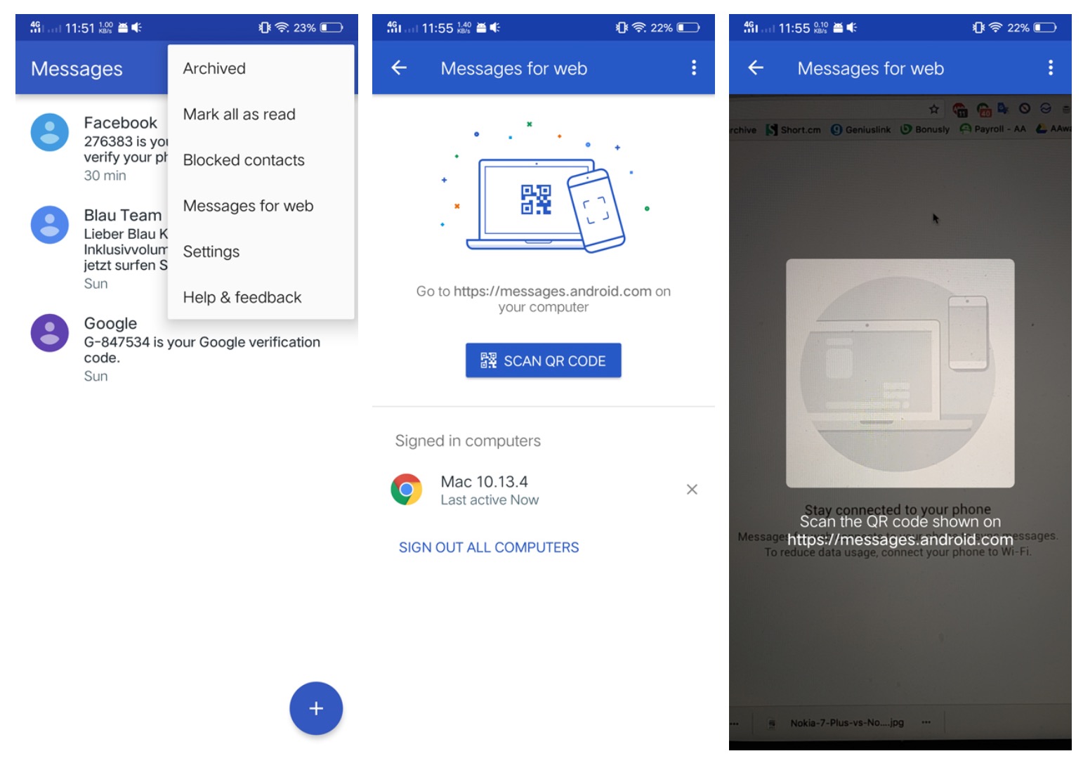 Android Messages for Web 2