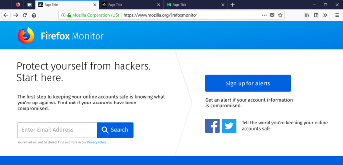 Firefox Monitor vous alertera si vos comptes en ligne ont été piratés