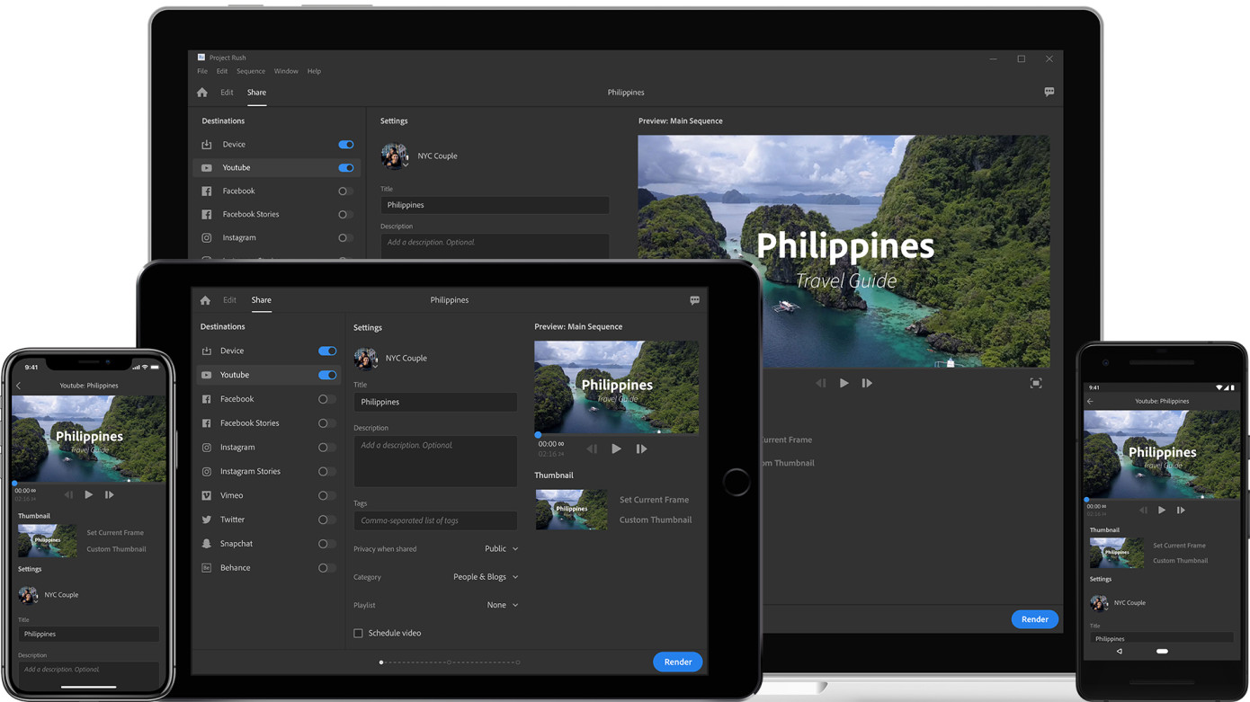 Adobe lance Project Rush, son nouvel éditeur vidéo tout-en-un