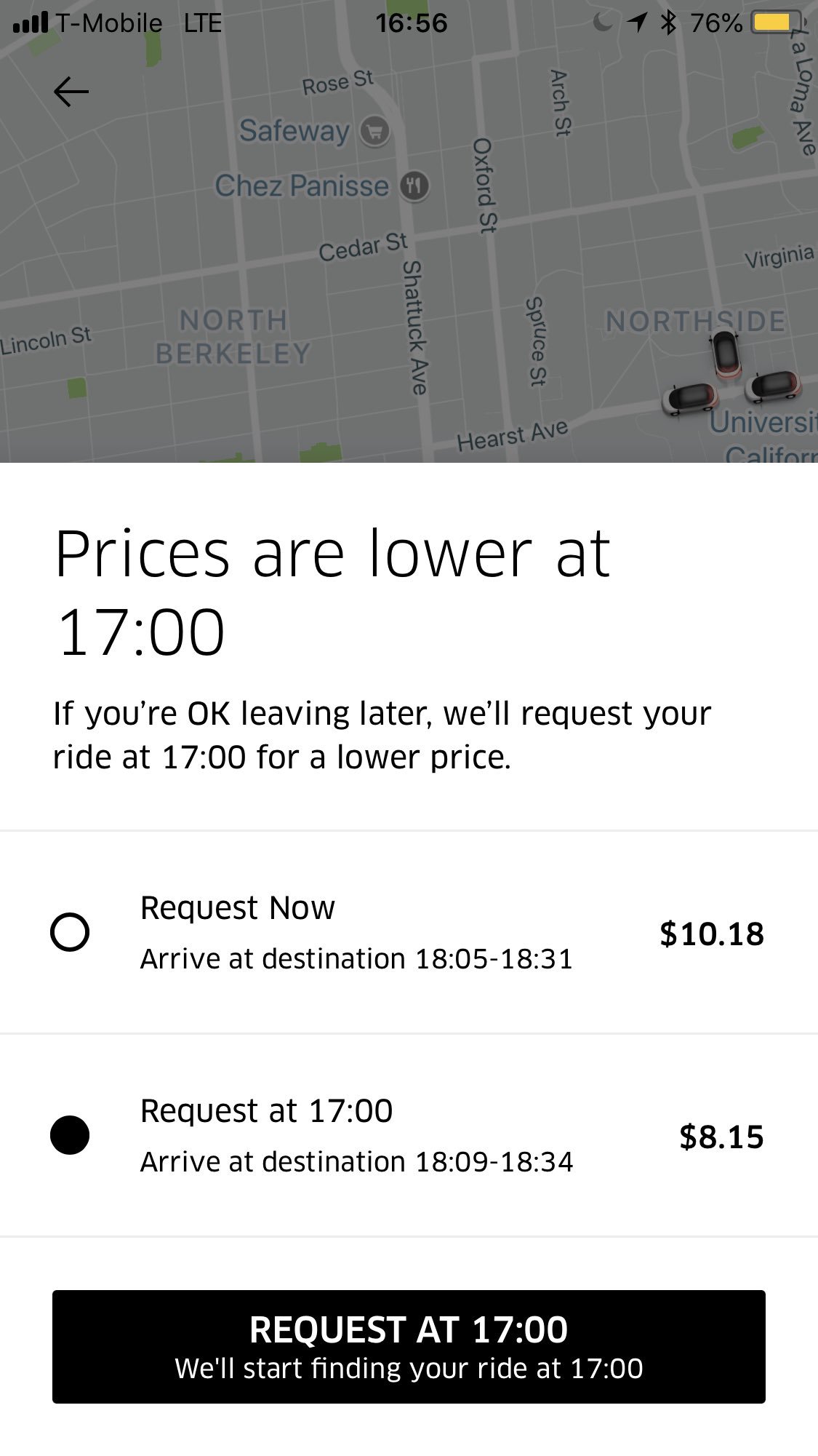 uber prices are lower tweet