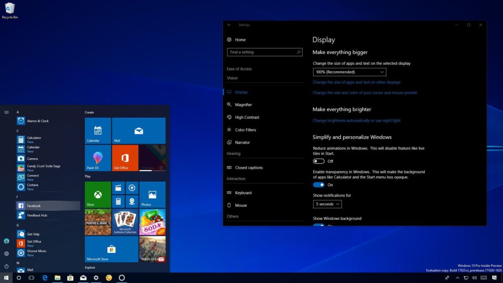 windows 10 redstone 4 new features