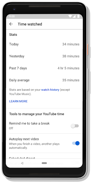 YouTube ajoute des statistiques sur le temps passé sur la plateforme 39 01 time watched device frame