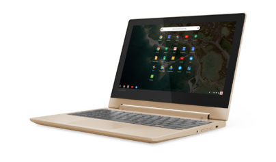 04 Chromebook C330 Hero Front Facing Left Champagne