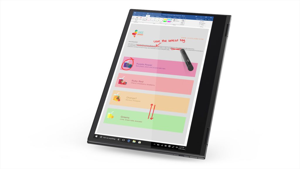 IFA 2018 : Lenovo Yoga C630 WOS, une autonomie de 25 heures 68 04 YOGA C630 WOS 13Inch Hero Front Facing Left tablet Office annotate