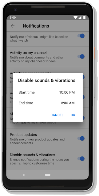 YouTube ajoute des statistiques sur le temps passé sur la plateforme 42 04 disable sounds notifications device frame
