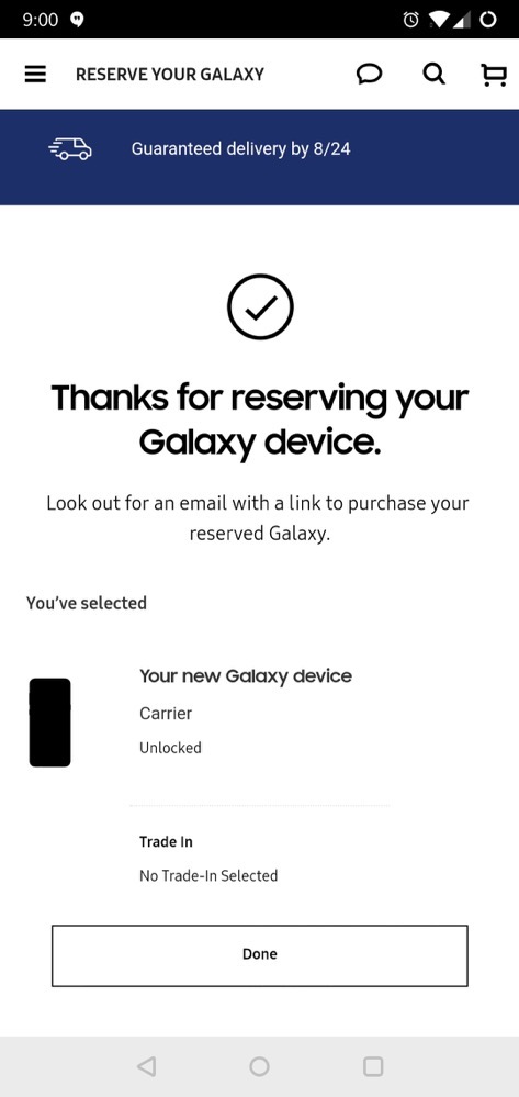 Galaxy Note 9 Reservation 1