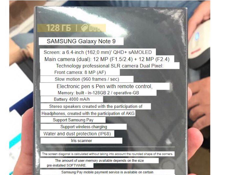 galaxy note 9 retail box translated