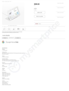 Google Home Hub Leak specifications 4