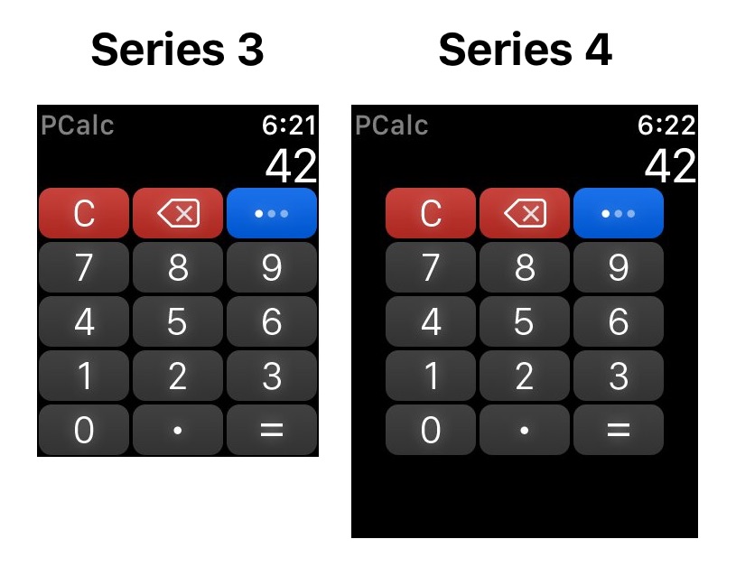 Apple Watch 4 : voici tout ce que l'on pourra mettre à l'écran de la montre 52 PCalc