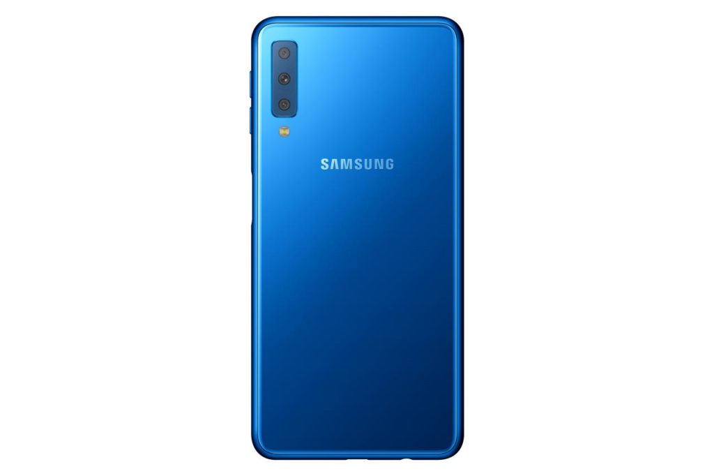 Galaxy A7 (2018) : une triple caméra, un capteur d'empreinte digitale sur le côté 53 SM A750F 002 Back Blue
