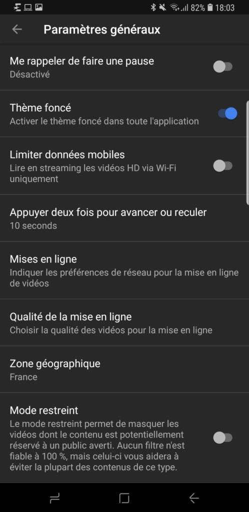 YouTube a enfin un mode sombre sur son application Android 52 Screenshot 20180909 180311 YouTube