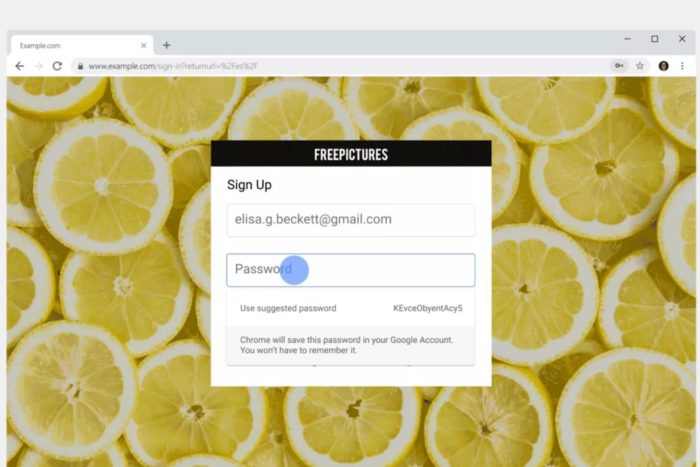 Le gestionnaire de mots de passe de Chrome 69 génère des mots de passe aléatoires
