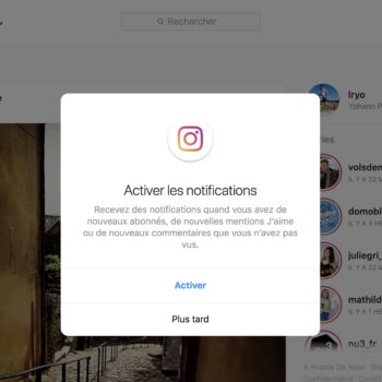 instagram apporte enfin notifications navigateur web