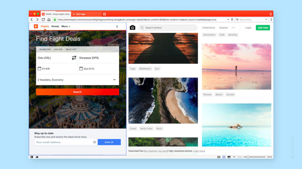 Vivaldi 2.0 améliore son interface utilisateur et offre davantage de personnalisation 38 resizing tabs in split screen