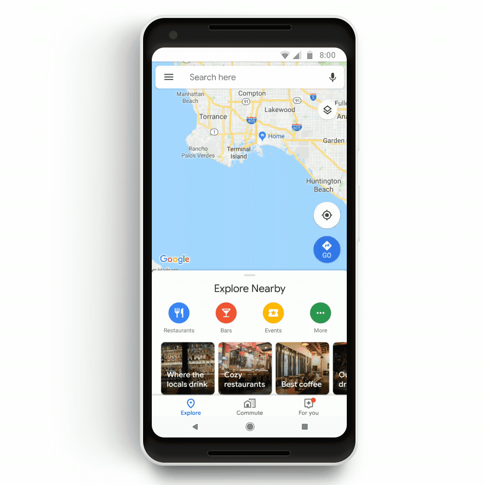 MAPS Commute Commute tab driving immersive