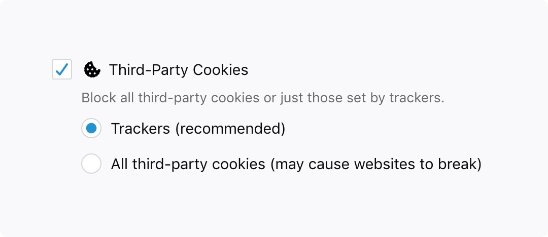 Preference third party cookies