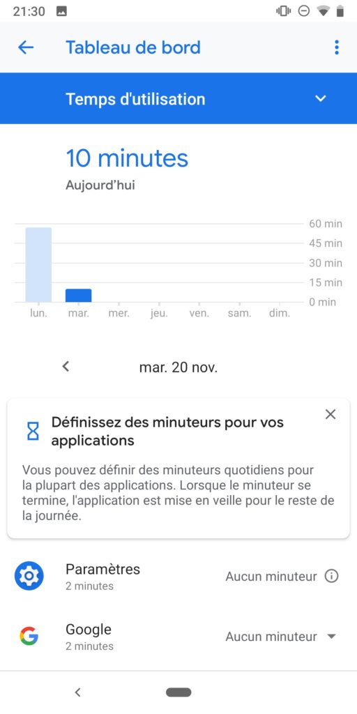 Les fonctionnalités de Bien-être numérique de Google disponibles pour tous les smartphones Pixel 52 Screenshot 20181120 213048