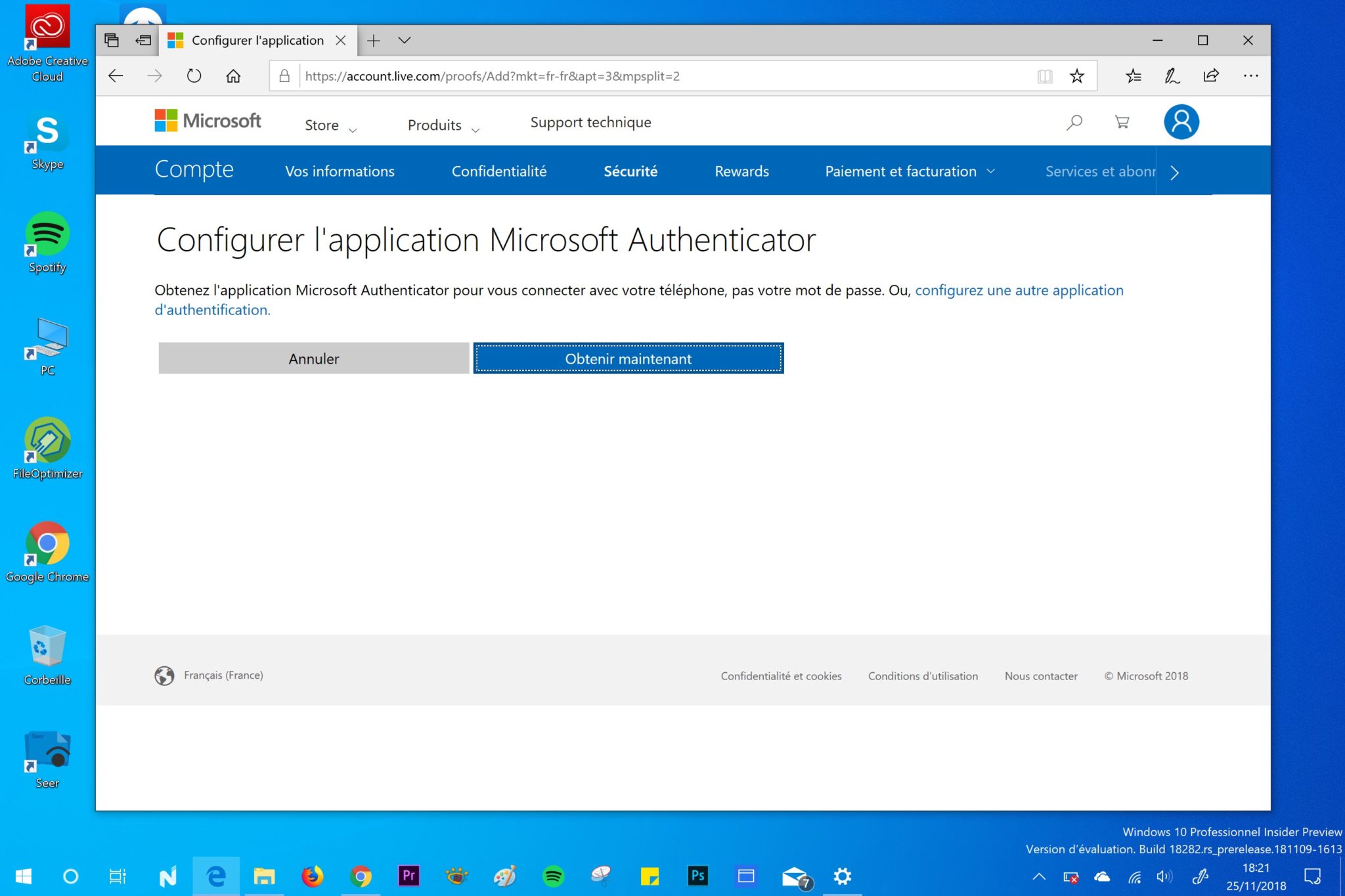 comment se connecter compte microsoft avec cle securite ou windows hello 1