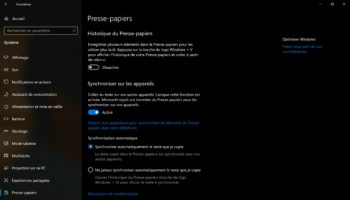 presse papiers windows 10 se synchronise avec smartphones android 0