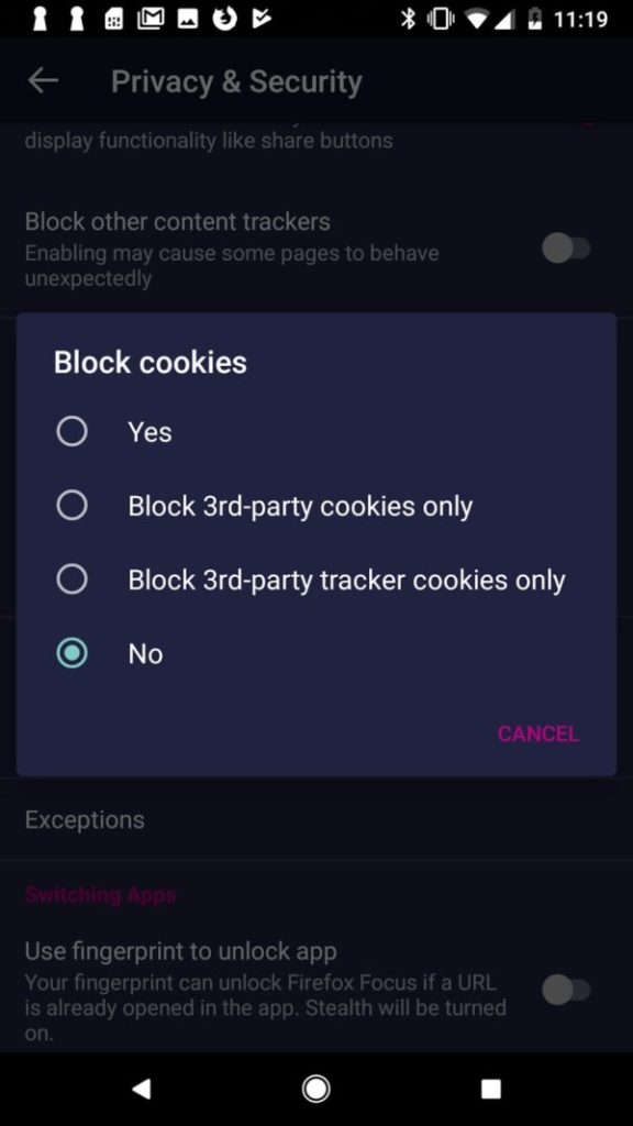 Firefox Focus vous permet de choisir les cookies à utiliser 39 EN CookieBlockOption 600x1067