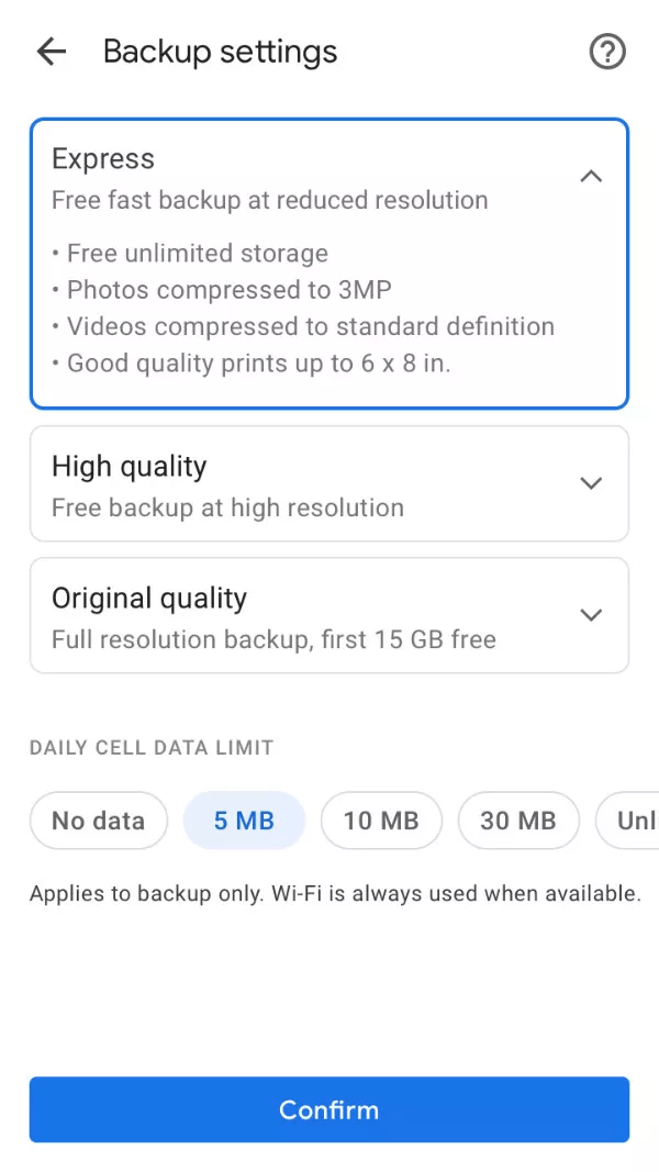 Google Photos Express in