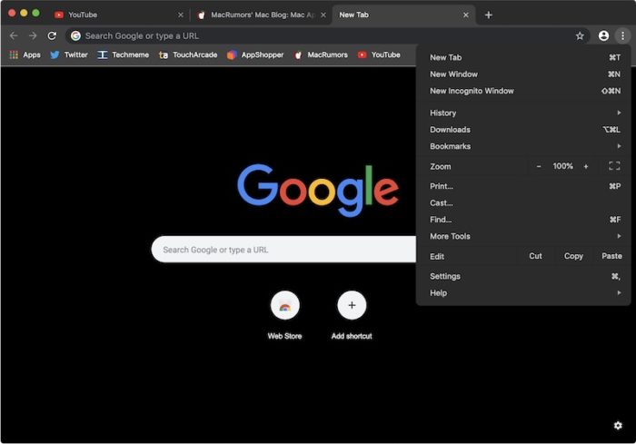 Chrome pour macOS Mojave passera en mode sombre début 2019