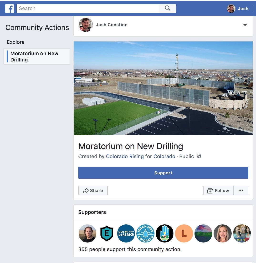 Facebook Community Actions Desktop