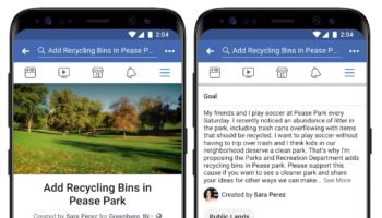 Facebook Community Actions Screenshot