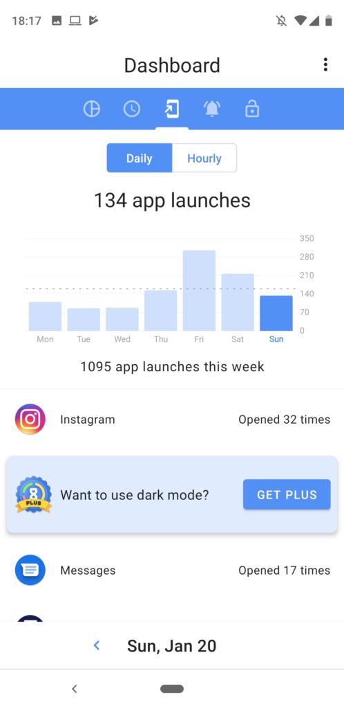 ActionDash permet de disposer de l'application Bien-être numérique sur Android 54 Screenshot 20190120 181704