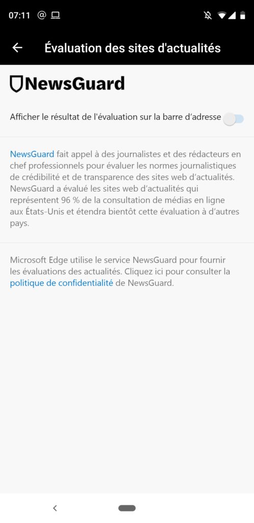 Microsoft Edge commence à signaler les fausses informations sur iOS et Android 51 Screenshot 20190124 071117