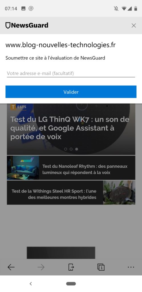 Microsoft Edge commence à signaler les fausses informations sur iOS et Android 52 Screenshot 20190124 071443