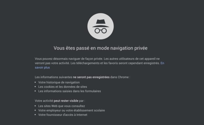 Chrome rendra plus difficile le blocage lors d’une navigation privée