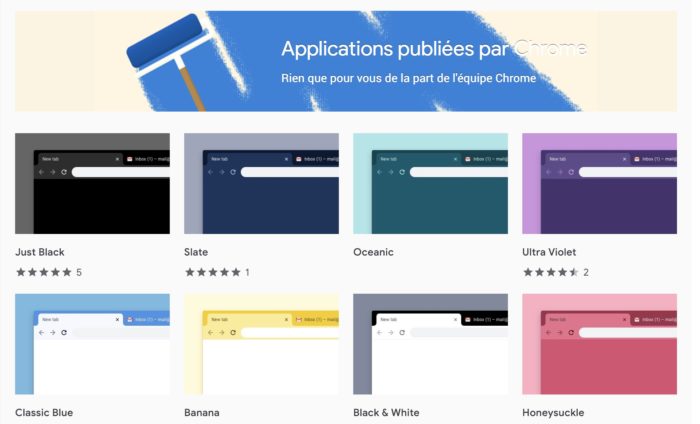 Google lance elle-même des thèmes pour Chrome