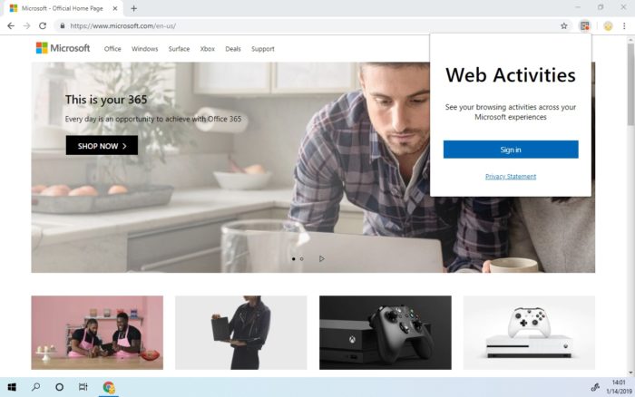 Microsoft ajoute officiellement le support de Chronologie de Windows 10 à Chrome