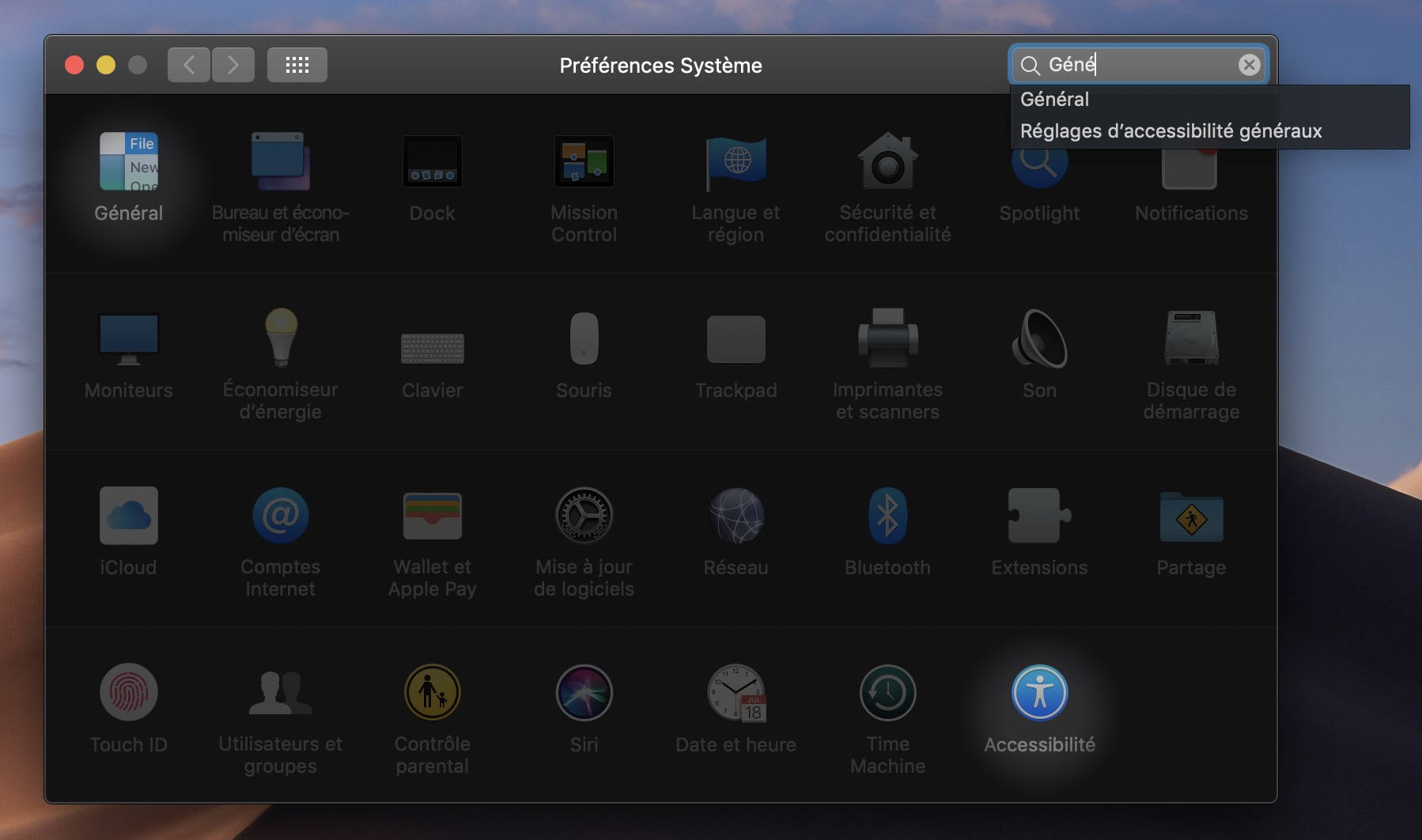 comment activer mode sombre macos mojave 3