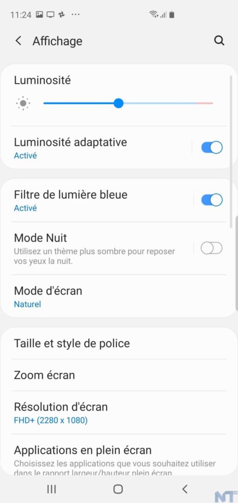 Test du Galaxy S10+ : trois caméras, un écran époustouflant 28 Screenshot 20190422 112405 Settings BlogNT