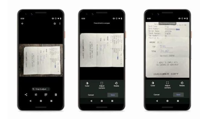 Google Photos facilite la capture de reçus et de documents