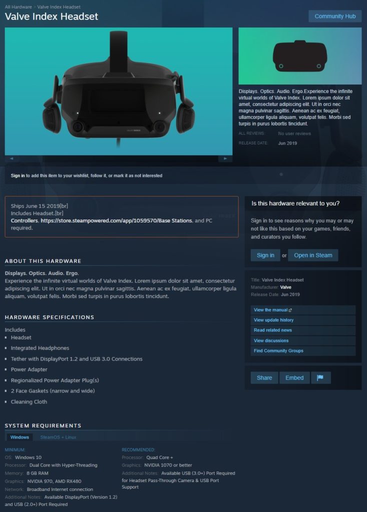 Valve confirme que son casque VR, Index, sera disponible en juin 51 page headset