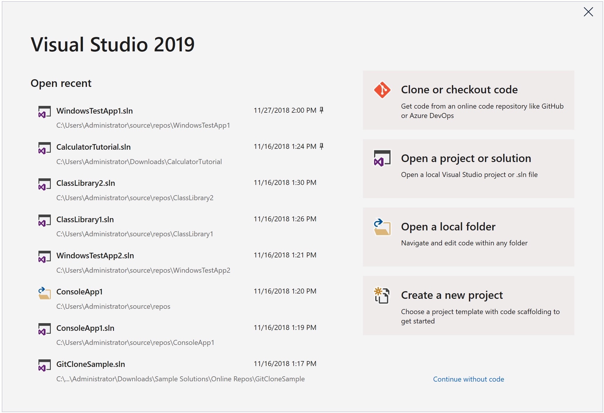 start window