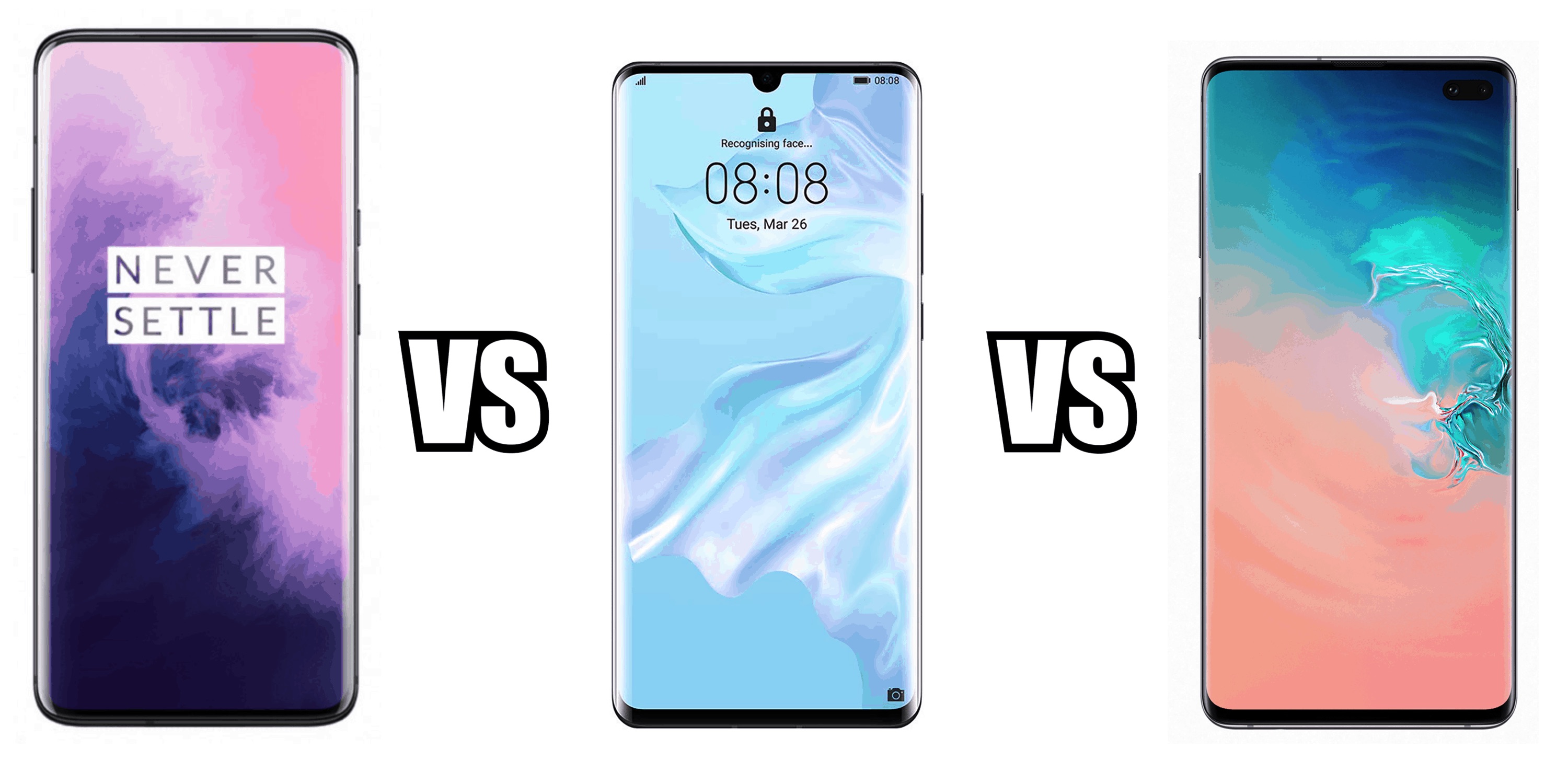 OnePlus 7 Pro vs Huawei P30 Pro vs Samsung S10 Phone Comparison Feature Image