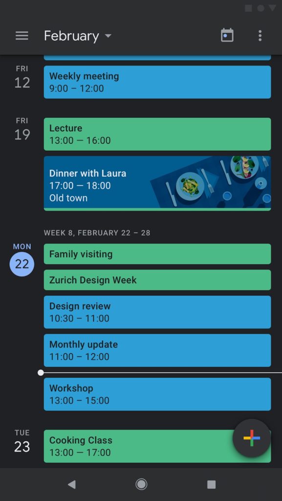 Google Agenda et Google Keep passent en mode sombre sur Android 51 cal1
