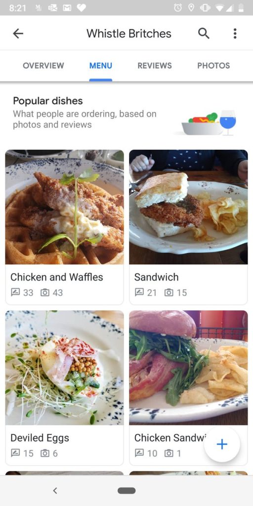 google maps menu pics 1