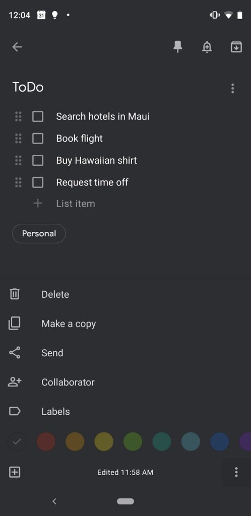 Google Agenda et Google Keep passent en mode sombre sur Android 54 keep2