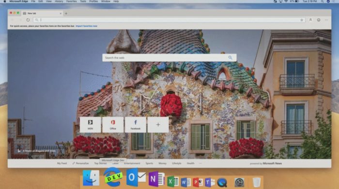 Ceci est le nouveau navigateur Microsoft Edge pour macOS